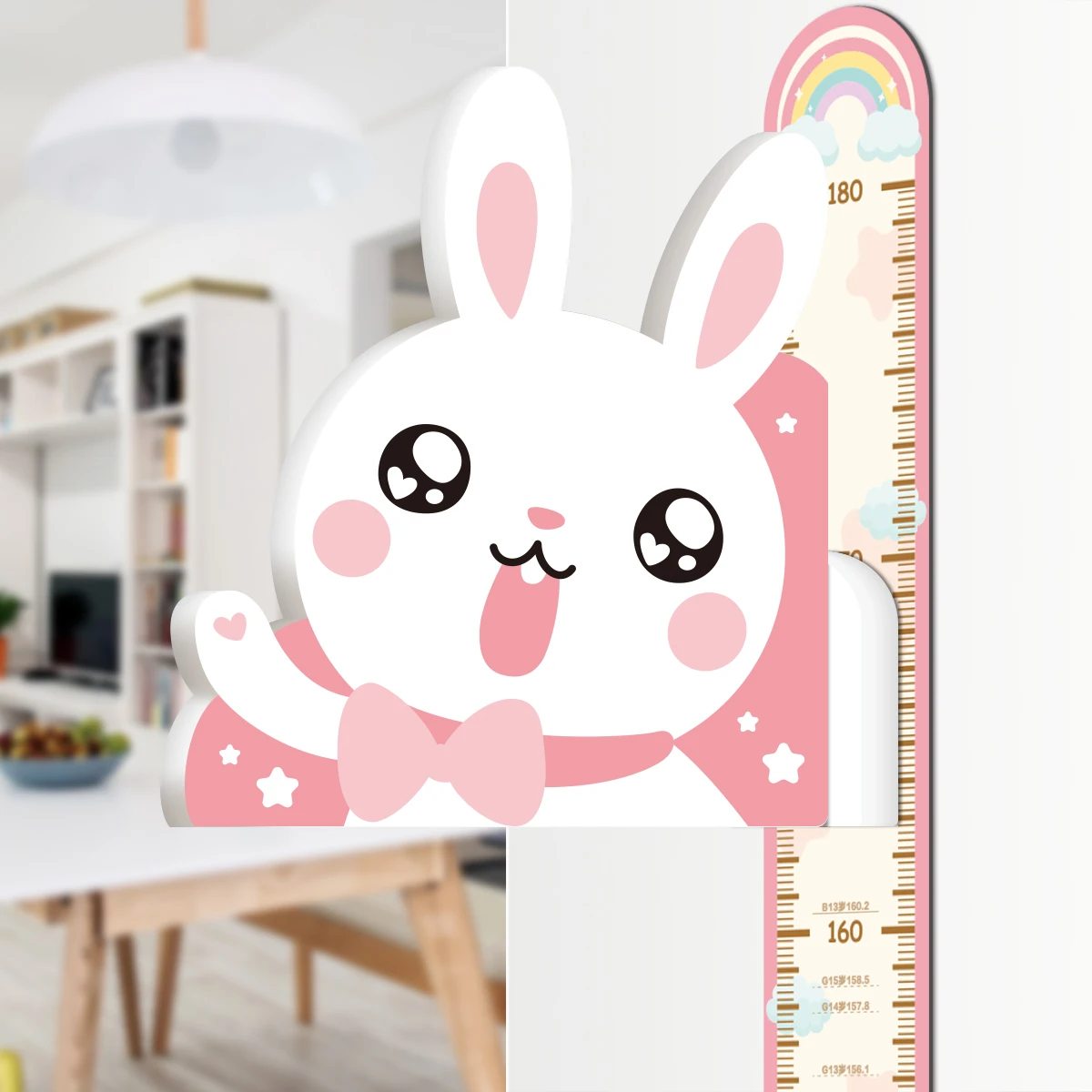 Baby Height Growth Chart Ruler for Kids Room Decor Wall Stickers 3D Movable Height Ruler Nursery Animal Wall Decals