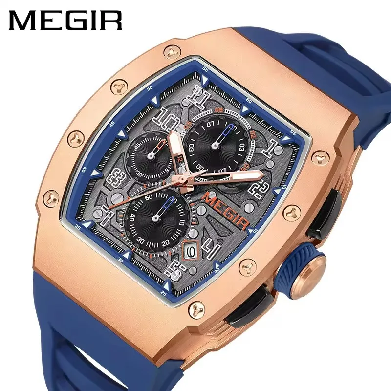 MEGIR 8411 New Arrival Quartz Mens Watches Luxury Man Fashion Wristwatch Special Style Watch For Men Custom Your Own Logo
