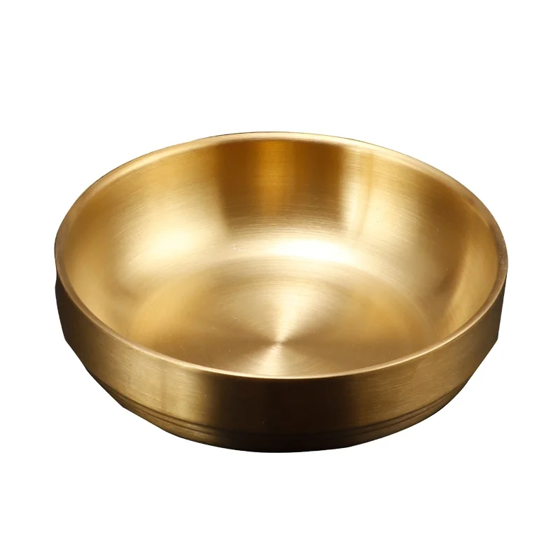 Korean style double layer 304 stainless steel dish Snack  pickle soy dip sauce kimchi  plate