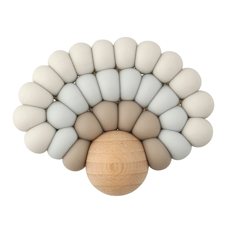 Silicone Teethers Rainbow DecoR Food Grade Baby Teething Toys For Teeth Bpa Free Silicone Beads Baby TeetherS