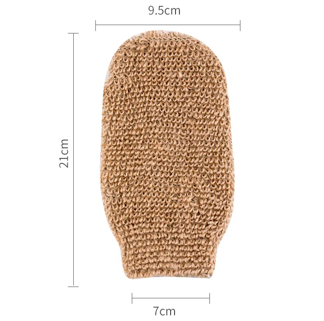Customization Natural Exfoliating ramie Fiber  bath Peeling Glove Mitt Bath Scrubber Remove Dead Skin jute Exfoliating Mitts