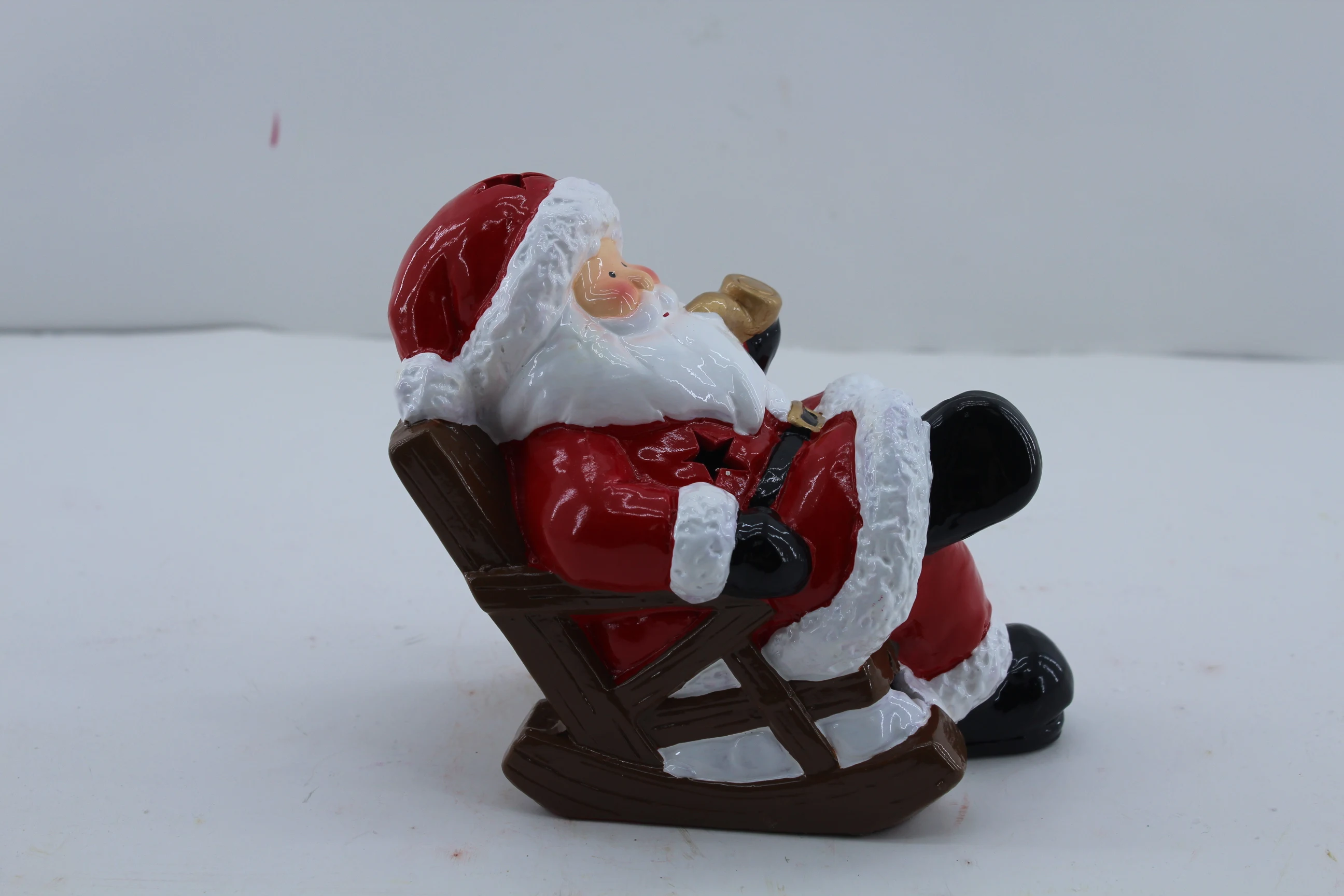 wholesale ceramic christmas santa with color changing LED lights Ceramic christmas decoration