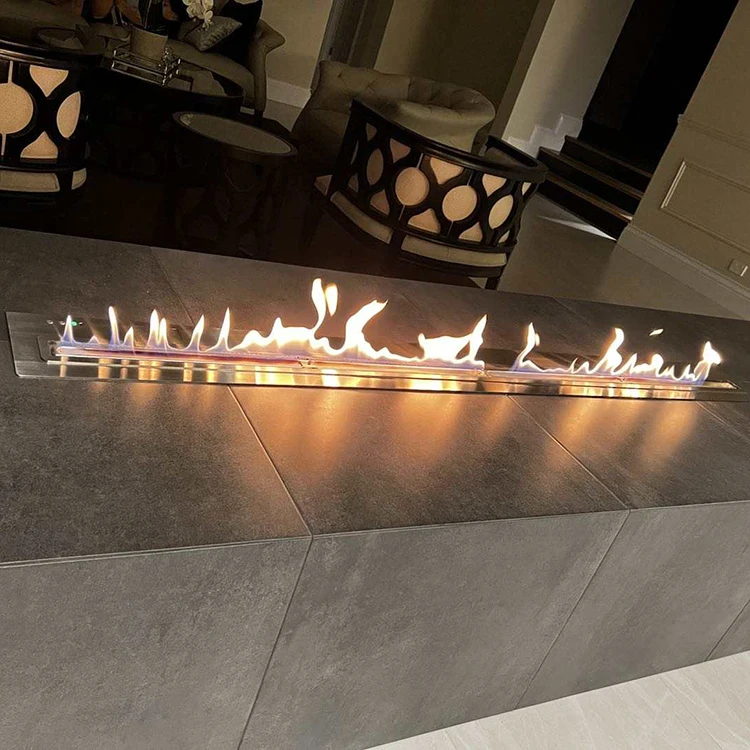 Intelligent Electric Insert Automatic Burner Kamin For Hotel Ethanol Fireplace