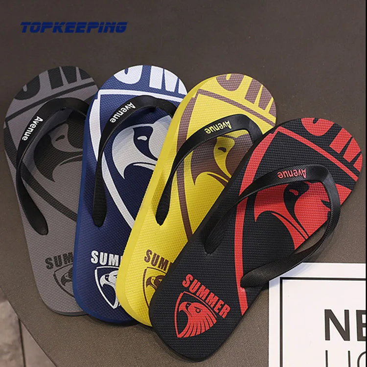 
2E0045 High Quality Cheap Outdoor Summer Wholesale Design Print Custom Beach Rubber Sports Fashion Flip Flop For Man 