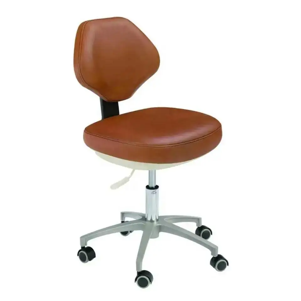 High Quality Dentist Stool Dental Clinic Stainless Steel Tube Adjustable Rolling Doctor Chair Stool With Wheels