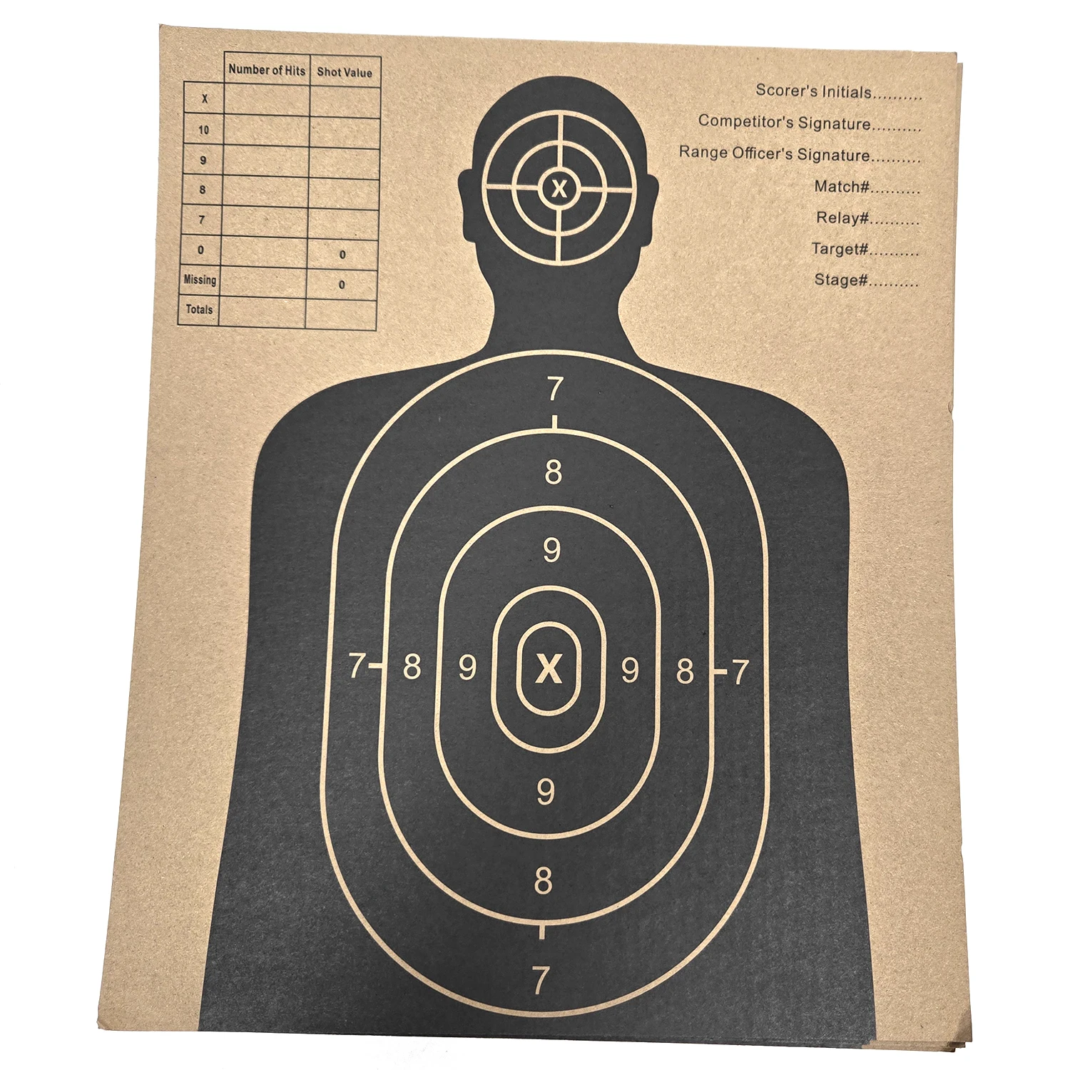 Customizable pattern size H Shape Paper Shooting Targets
