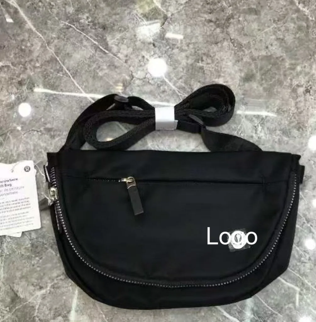 Unisex R48 Lulu Crossbody Waist Pack 2L 5L Foldable Storage Sports Shoulder Bag Chain Decoration Thread Pattern Messenger Bag