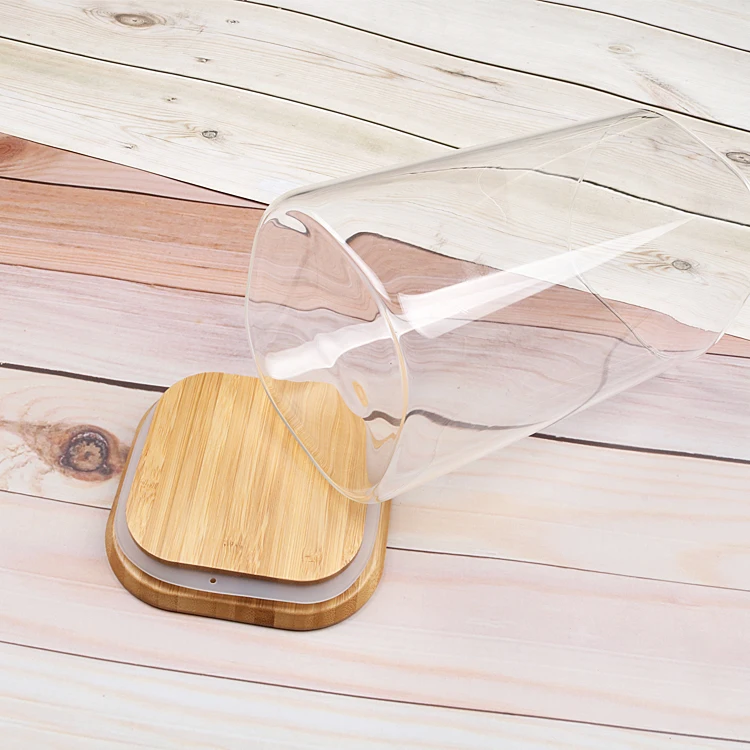 Stackable Square High Borosilicate Glass Storage Jar Bamboo Lid