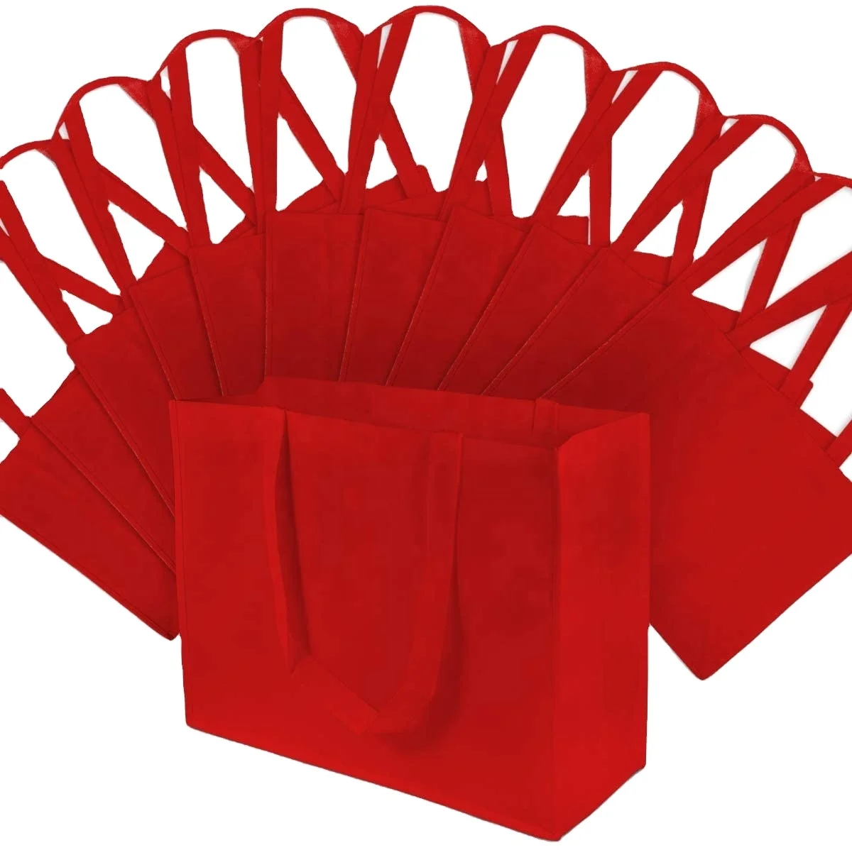 wholesale cheap reusable non woven fabric printed portable shopping bag with handle