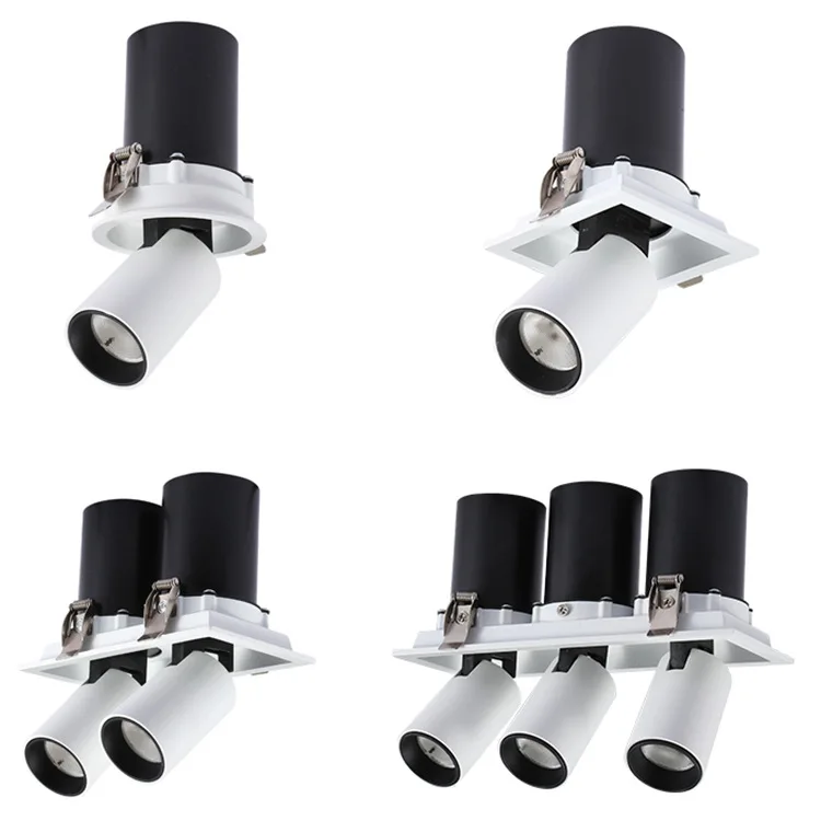 stretch adjustable led recessed spotlight 6W 2x6W 3x6W 4x6W 12W 2x12w 3x12w 25w 2x25w 3x25w pull out cob adjustable down light