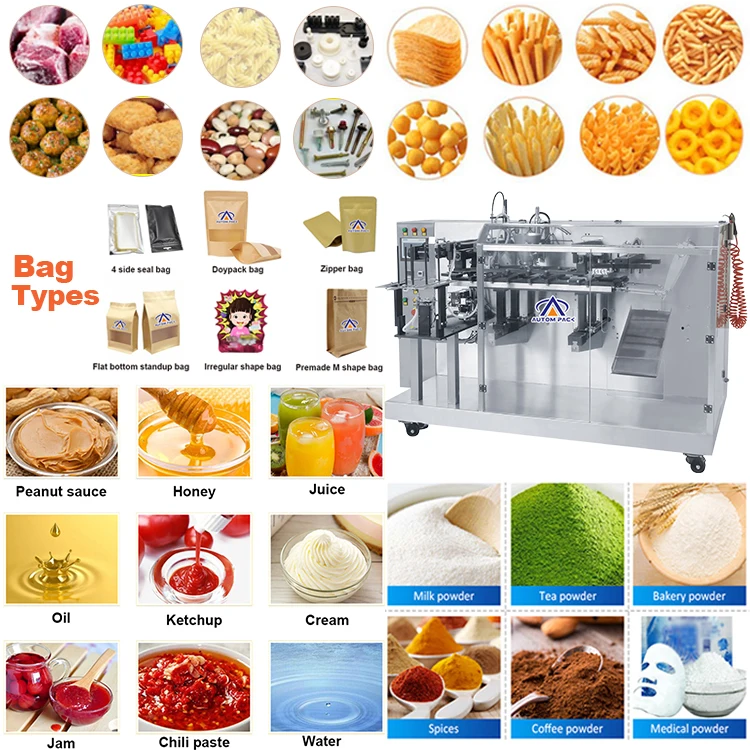 Dog Cat Pet Food Animals Feed Premade Zipper Bag Doypack Pouch Grnaular Vacuum Dried Mushroom Automatic Packing Bag Machine