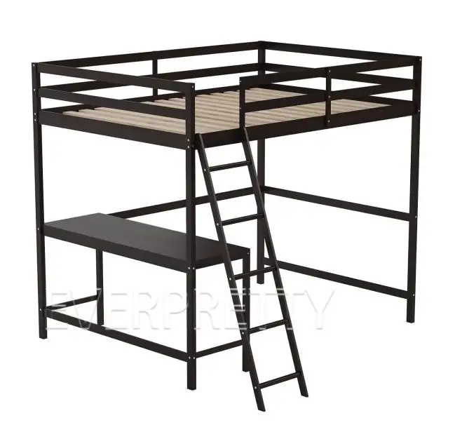 Hostel University Dormitory Furniture Student Dormitory Steel Loft Bed with Wardrobe