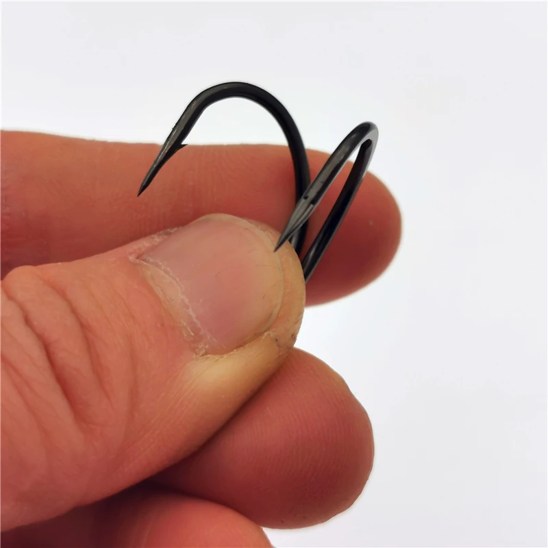 Рыболовный крючок MUSTAD, двойной крючок из высокоуглеродистой стали для рыболовной приманки-лягушки, рыболовный крючок с бородкой, размер 1/0