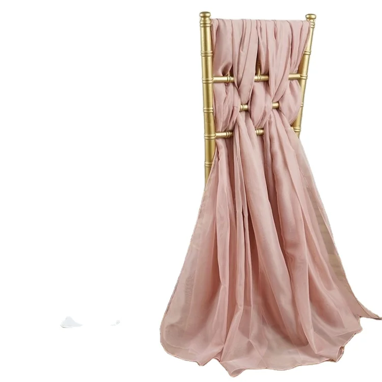 Milk Yarn Decorative Ribbon Outdoor Wedding Bamboo Chair Belts Romantic High-end Elegance Chair Sashes