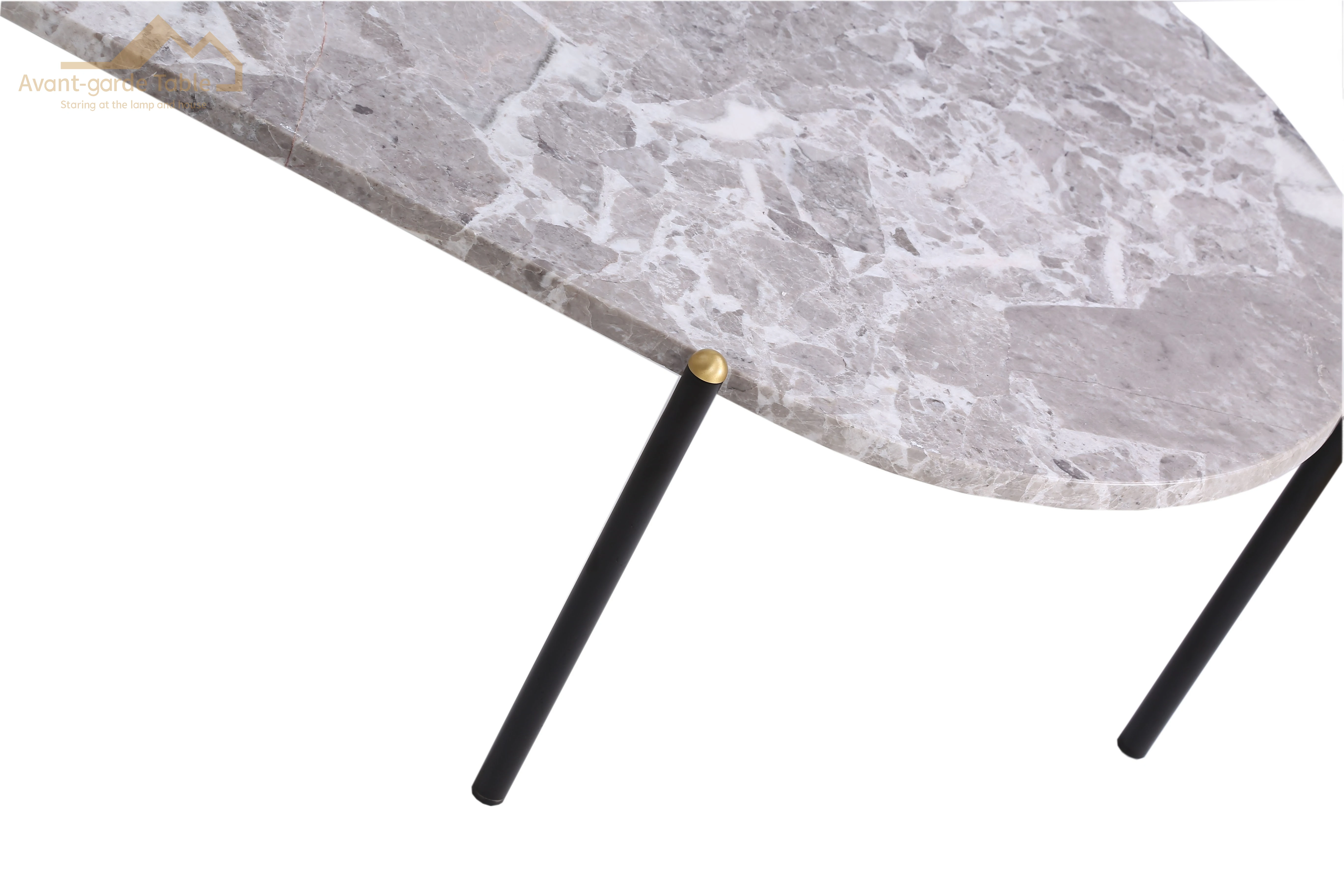 Factory Custom Oval Coffee Table  Home Decor Real Natural  Marble Top Center Tea Table for Living Room