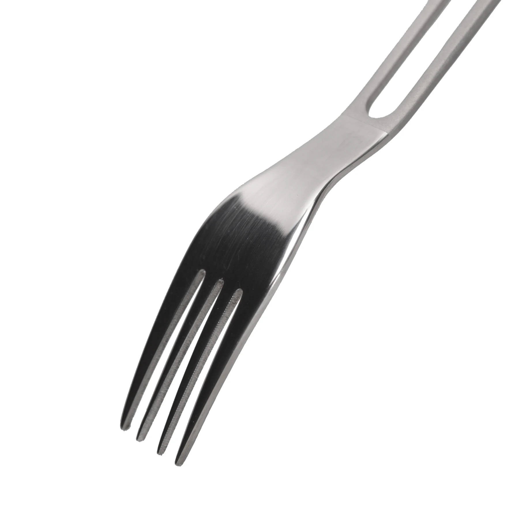 Pure titanium semi-polished semi-hollow light weight durable environmental protection outdoor camping home fork