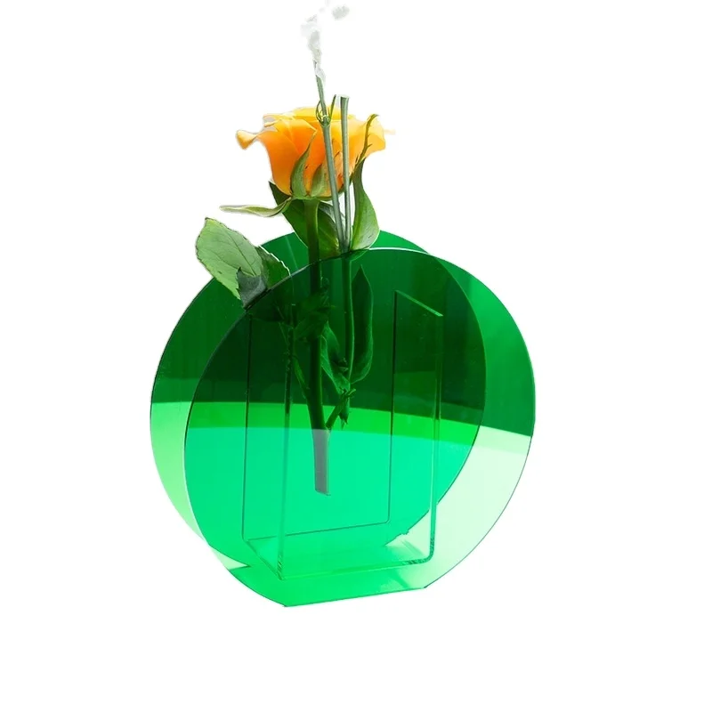 DESITA Factory Customized New Design Colorful Translucence Acrylic Vase For Home Decoration