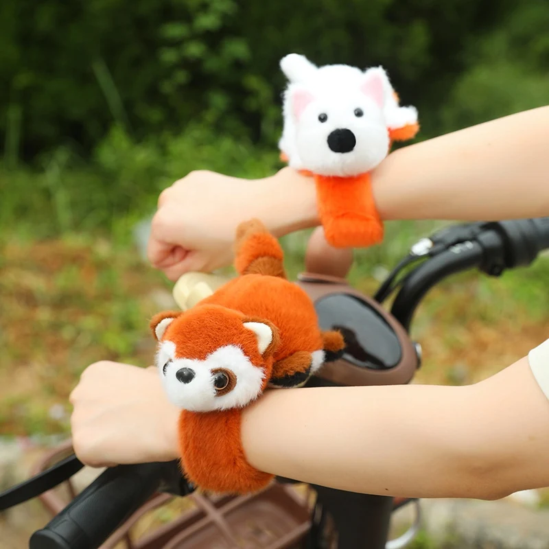 2024 New Custom Plush Toy Plush Forest Animal Hand Clap Bracelet Pat Belt Slap Fox Panda Capybara Raccoon Monkey Bracelet
