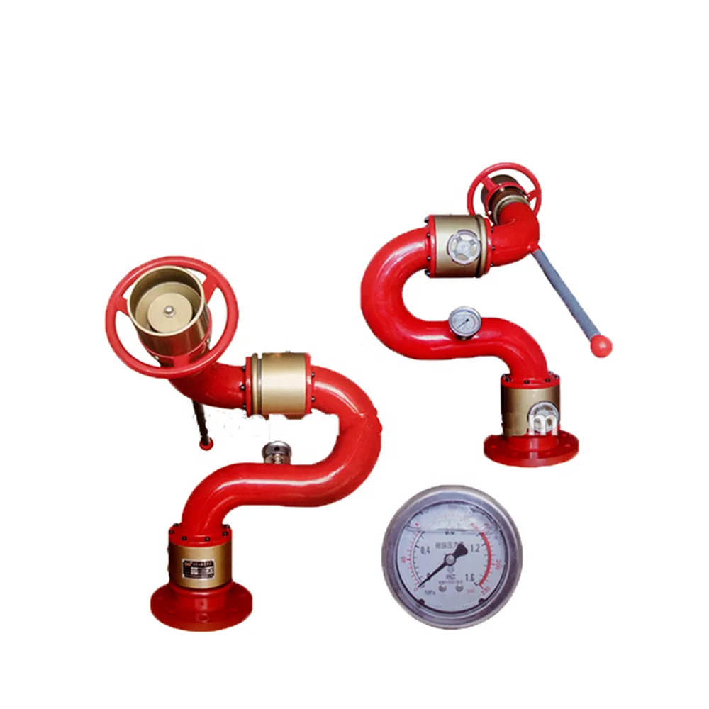 Manual Straight Stream Fire Monitor with Quad Stacked Tips Nozzle