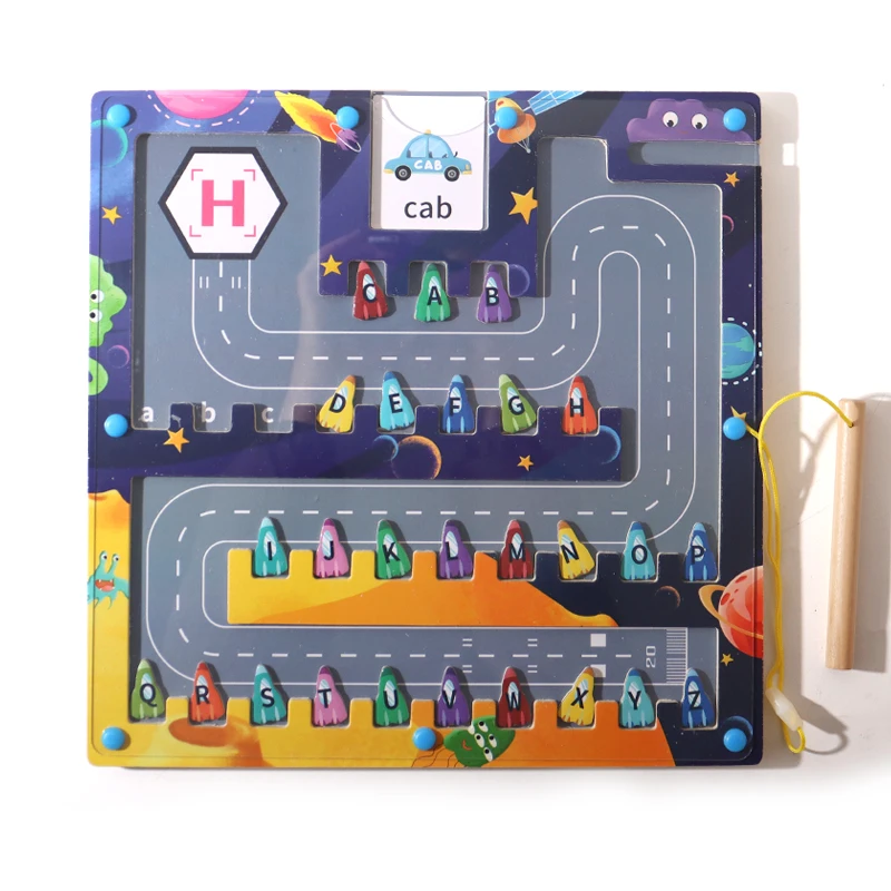 Magnetic Maze Toy Montessori Maze Activity Board Alphabet Learning | Educational Montessori Maze Magnetic Puzzle For kids