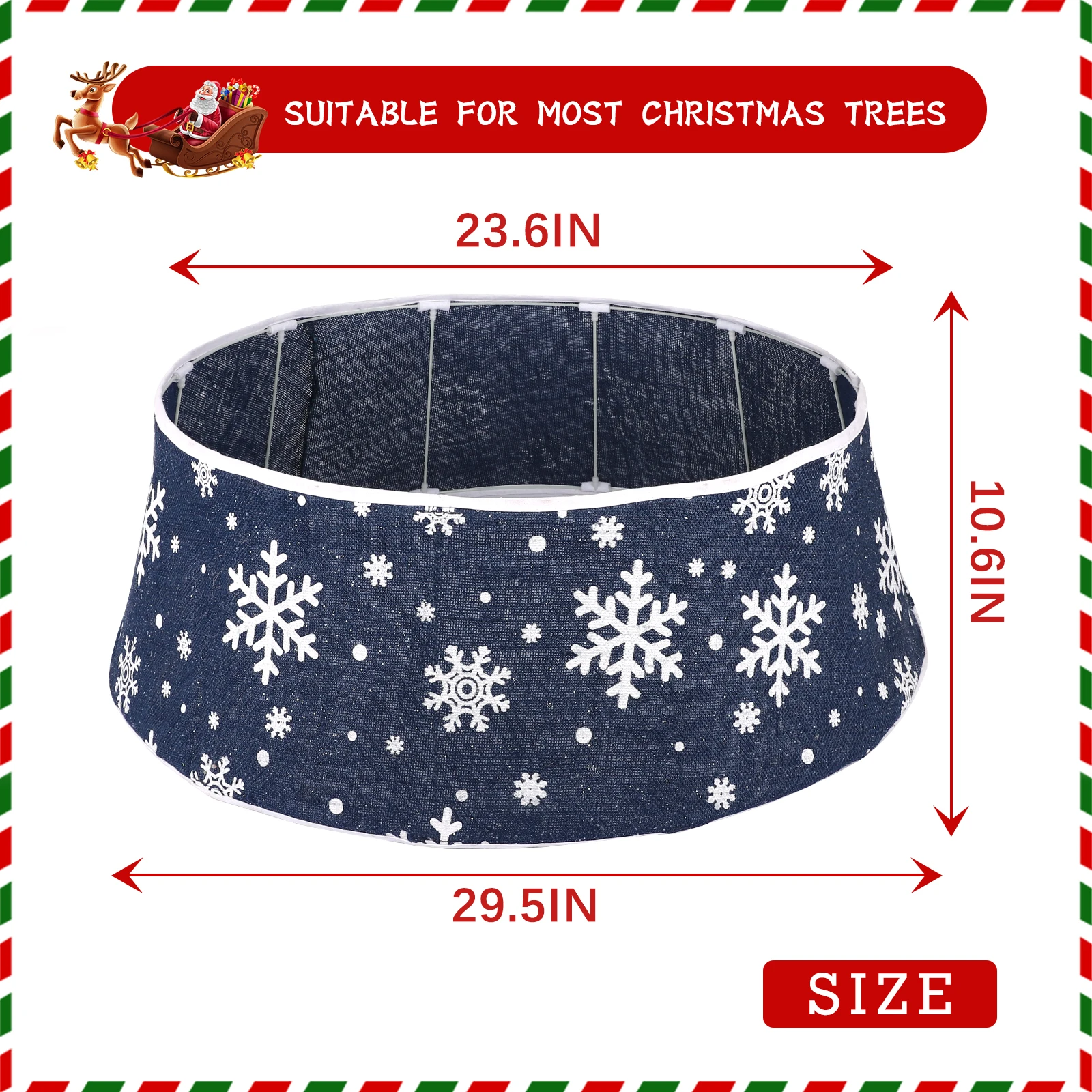 Macting Decorative Tree Stand Cover Tree Ring with String Light for Christmas Decor Snowflake Tree Collar