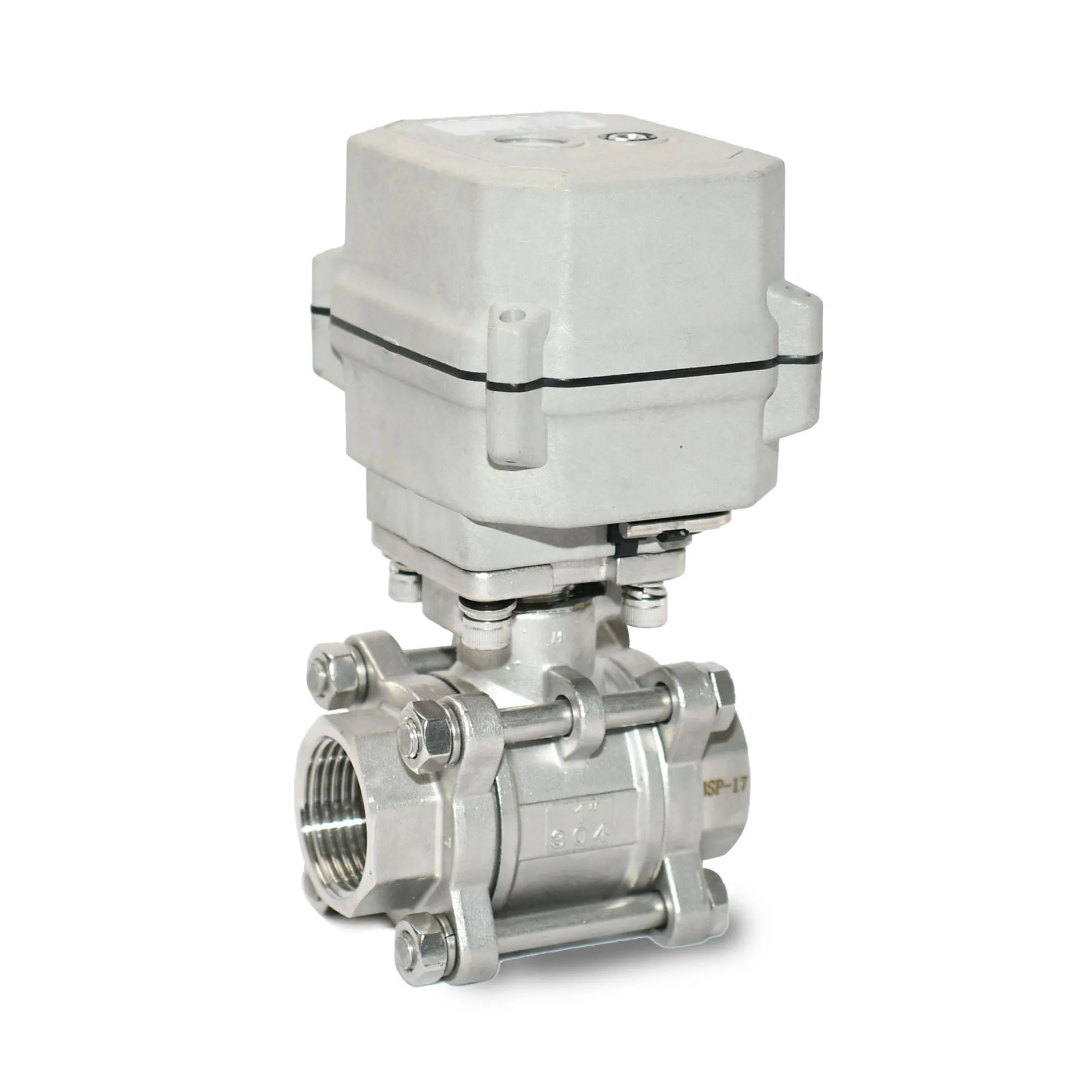 B150 actuator fast running  DN25 1' 3-pieces SS304 DC12V/24V Motorized control ball valve