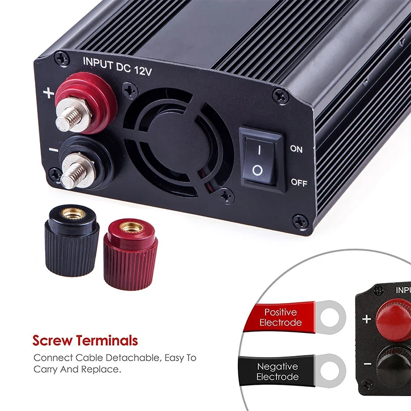 
Power Inverter 300W DC 12V to 110V AC Converter with 4.2A Dual USB Car Charger 