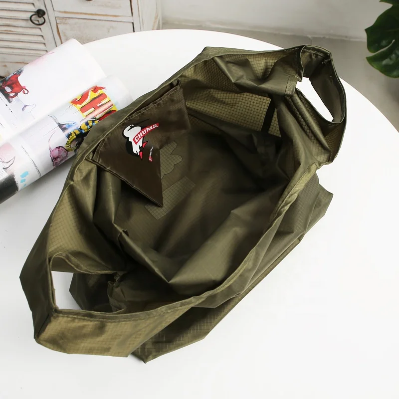 Recycle Folding  Nylon Polyester Foldable Tote Shopping Bag