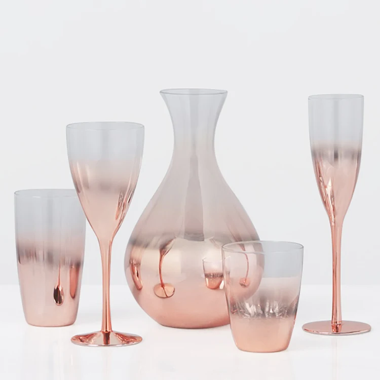 Lead colored goblet glass cup stemless wine champagne glass colored wine glasses cup