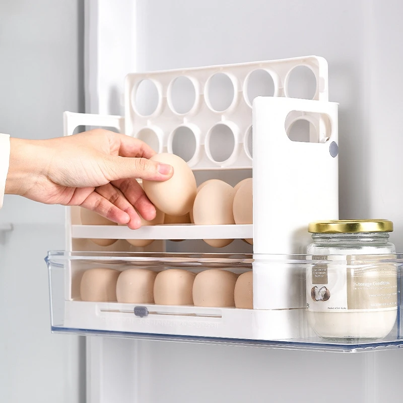 Refrigerator Side Door Egg Organizer Reversible Egg Tray Home Fridge Storage Shelf Eco-friendly