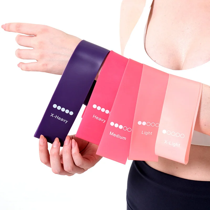 Wholesale Custom Color Fitness Latex elastic Mini loop portable Workout Resistance Booty Bands with Logo