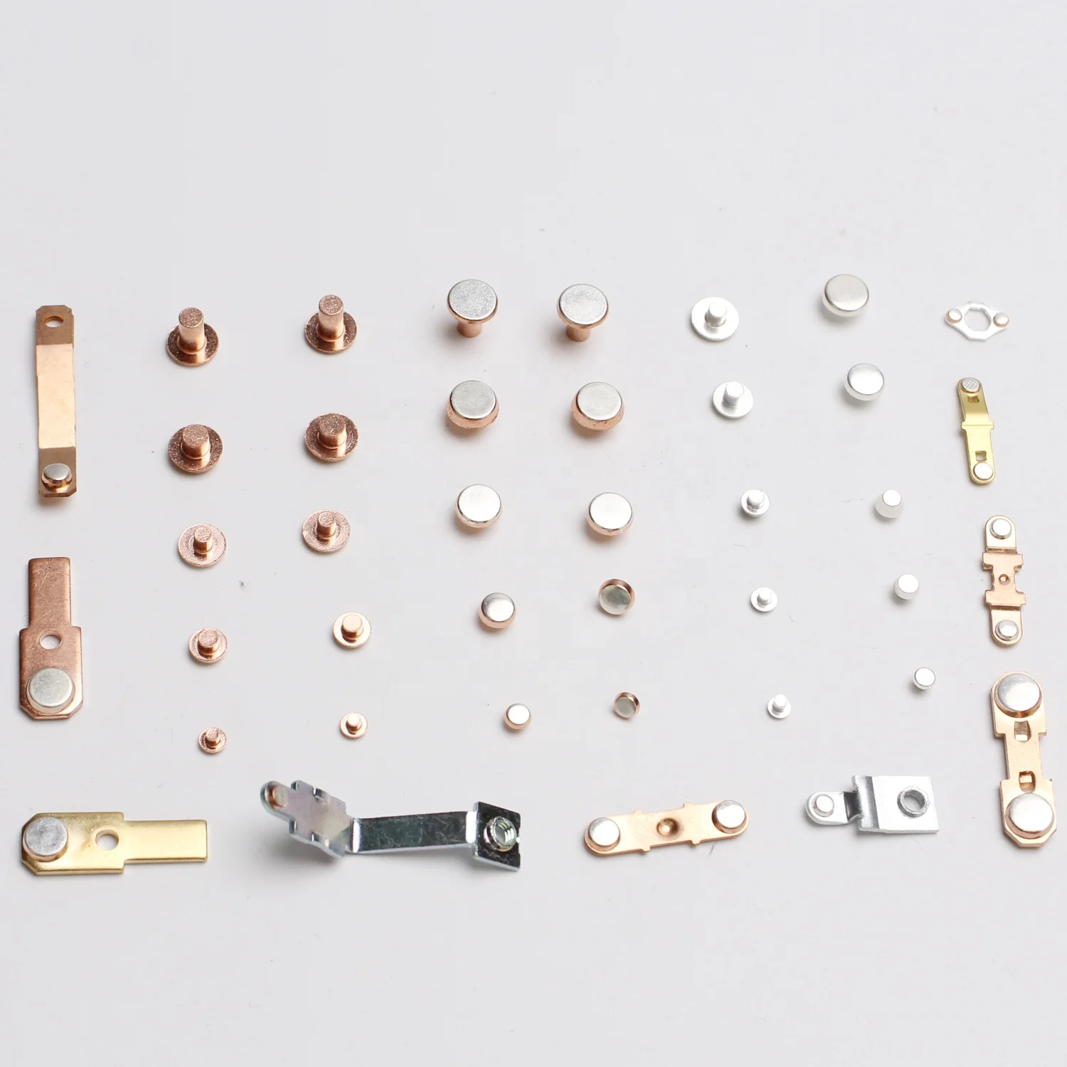 China Factory Silver Trimetal contact Solid alloy rivet contact for switch