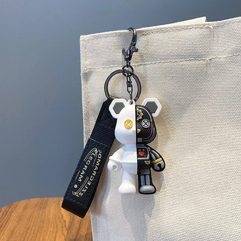 Creative Semi Anatomical Mechanical Bear Keychain Personalized Car Keychain Phone Pendant Couple Backpack Pendant Small Gift