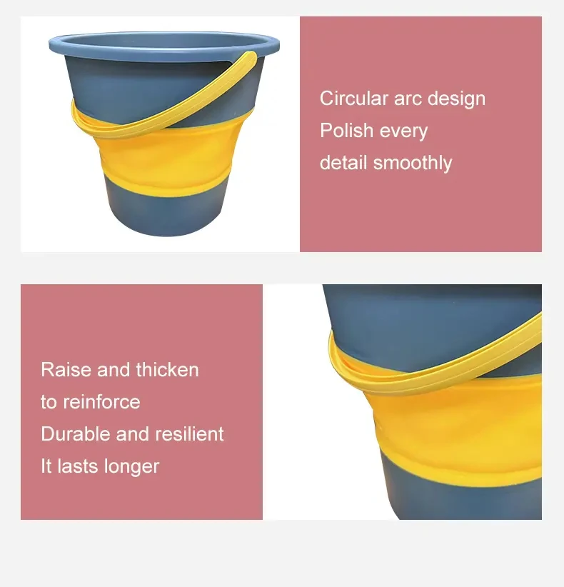 Folding Car Bucket Portable Collapsible Wash Bucket Basin Container Suitable for Fishing Travel Gardening Outdoor