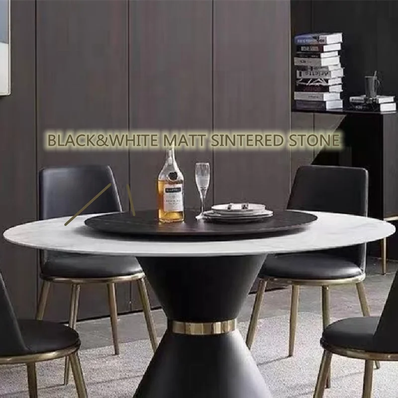 High Sale Guaranteed Quality Marble Round Dining Table Centrale Kitchen Table Set Stone dining table