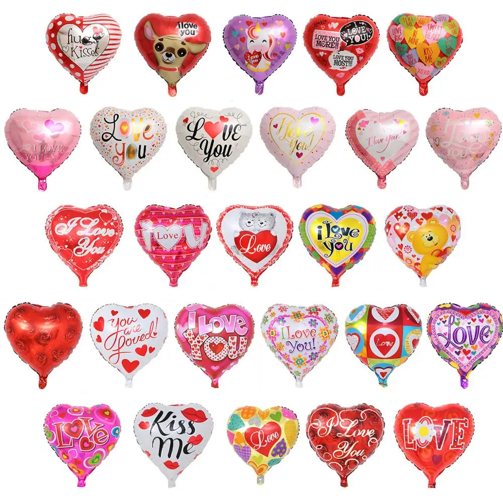 18 дюймов в форме сердца с днем свадьбы украшения I LOVE YOU воздушный шарик из фольги гелия для вечеринок цветочным рисунком Любовь День святого Валентина воздушные шары