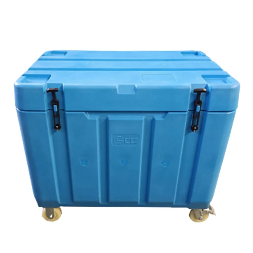High capacity dry ice storage box for transport of dry ice pellets and blocks