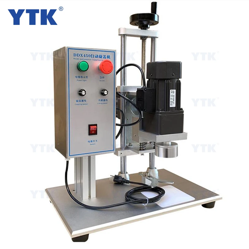 YTK-450 пластиковые water_bottle_cap_sealing_machine укупорочная машина для пластиковых бутылок откручивающаяся