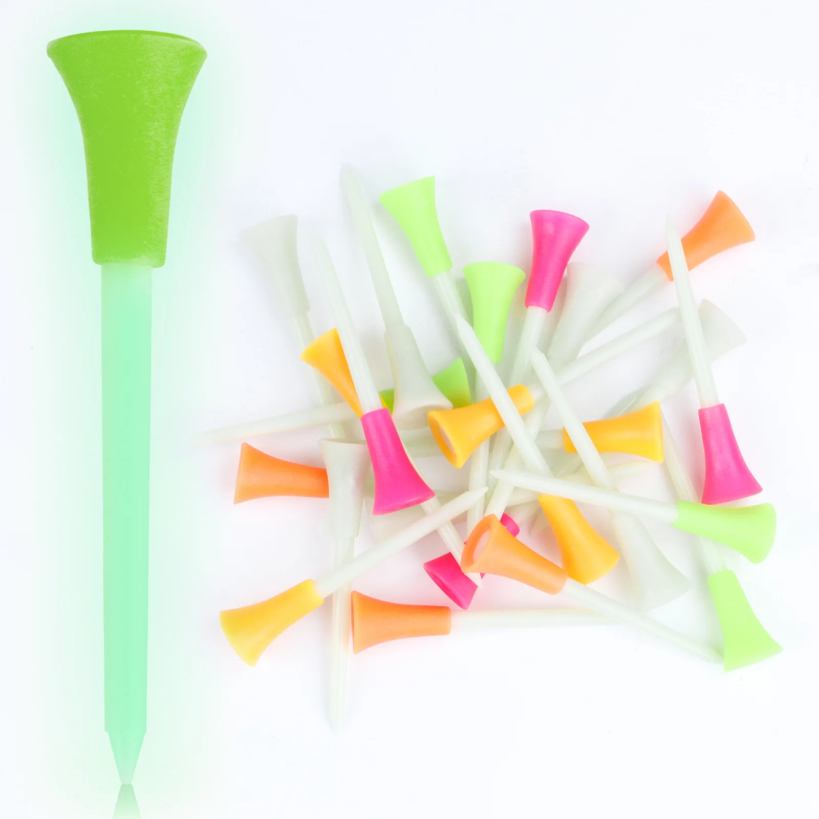 New Arrival Led Night Glow Golf Tee Bulk 83Mm Rubber Custom Logo High Quality Golf Tees