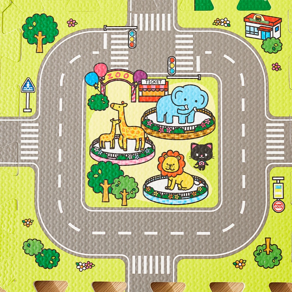 30cm 60cm thickness 1.2cm waterproof baby play floor Interlocking tatami eva foam car puzzle mat for kids soft eva
