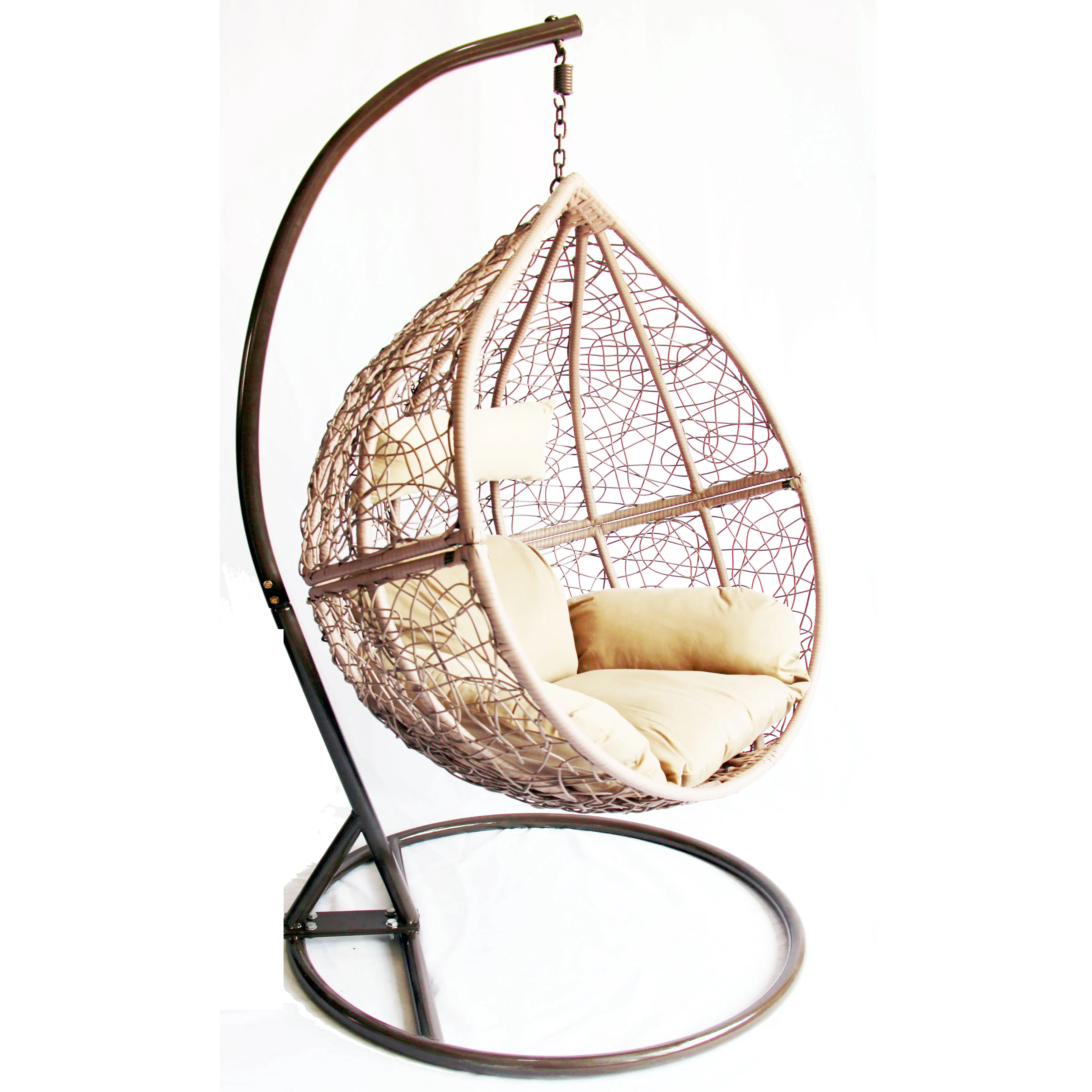 Rattan Hanging Egg Swing Chairs Outdoor Gazebo Swing Wicker Single Seat Chair