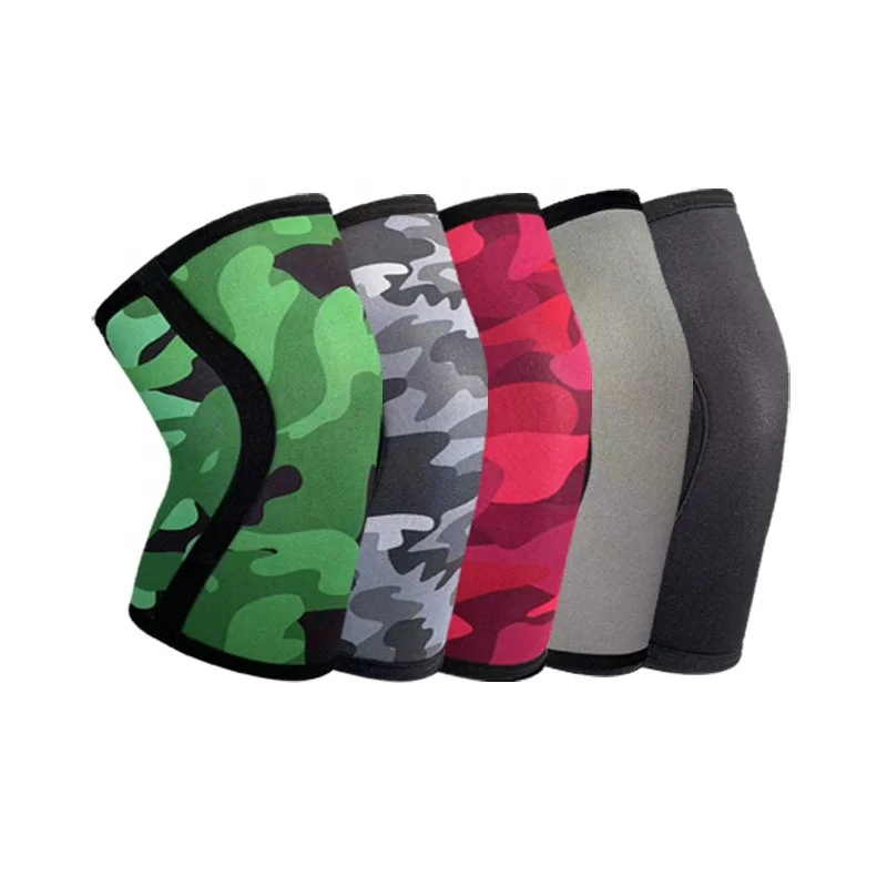 Camouflage Pattern 7MM Accept Customized Neoprene Lifting Knee Pads Sleeve for Sports Use