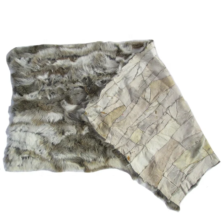 Low Price Real Fur Skin Plate Scraps Hare Color Rabbit Fur Belly Plate