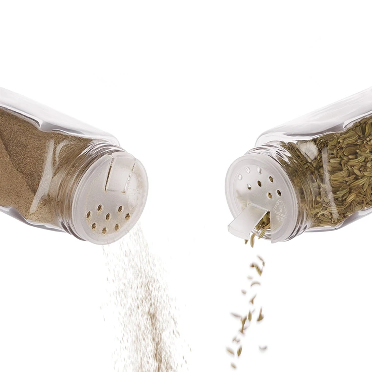 Hot Sale Customized 4oz Square Spice Jars 120ml Condiment Bottles With Holes on the lid and Plastic Inner