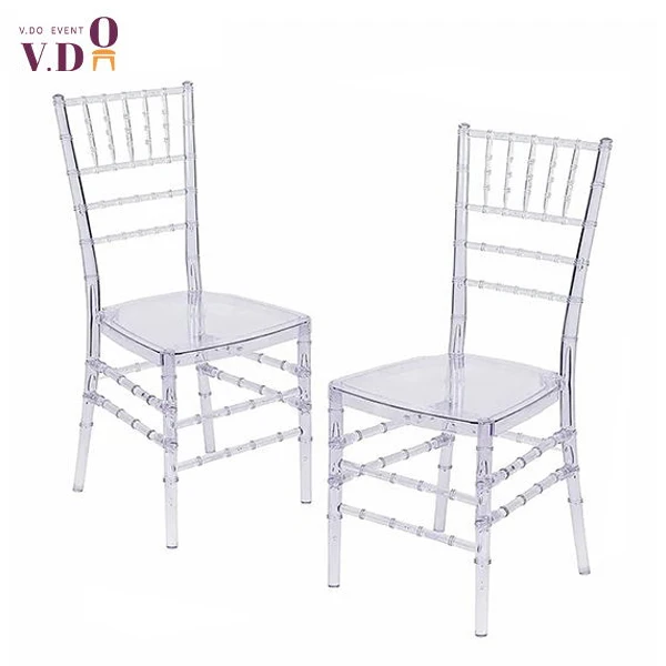 pc resin crystal wedding plastic chair chaise tiffany crossback chairs stackable