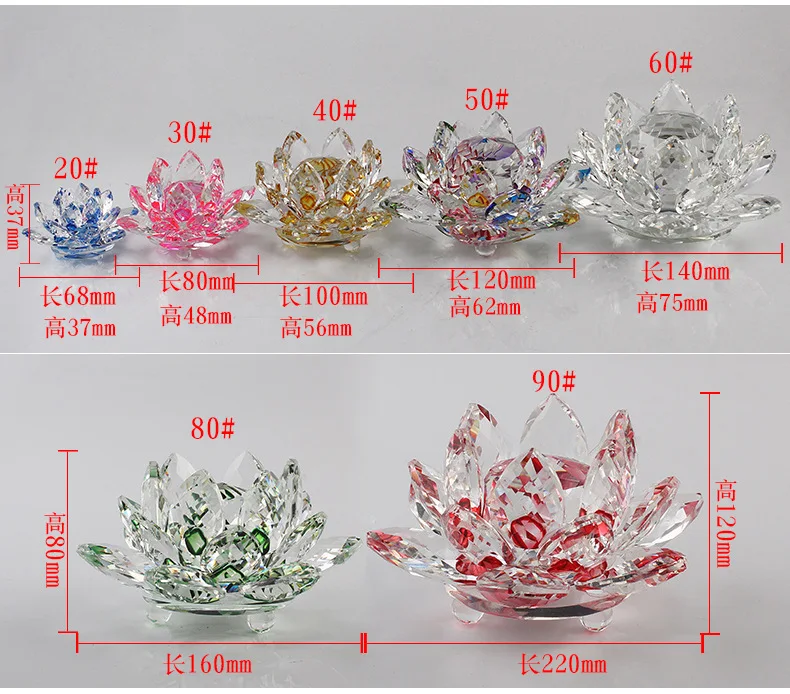 Wholesale Crystal Lotus flowers decoration for living room/drawing room/book room/temple,K9 Crystal Lotus Ornaments
