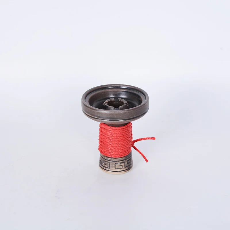 High Quality Ceramic Cylindrical Winding Rope Thick Edge Shisha Pot Hookah Accessories