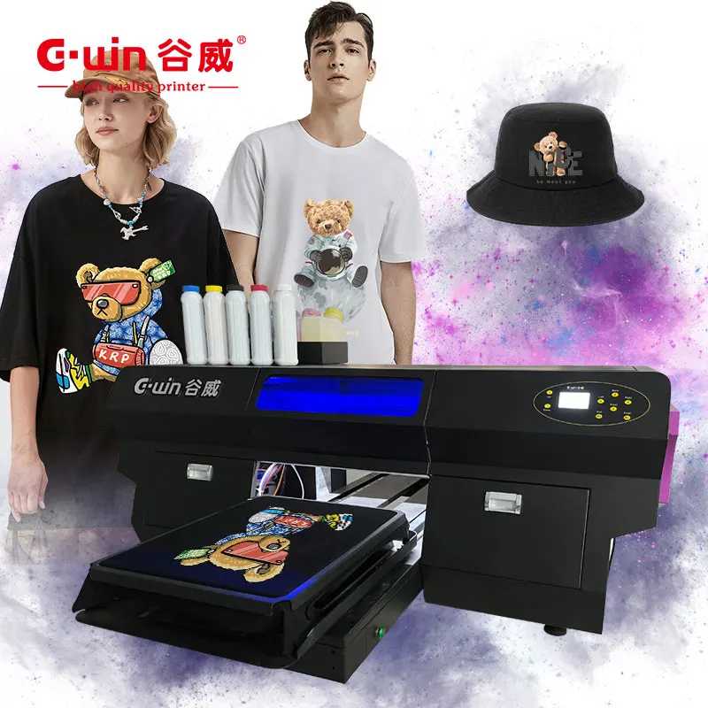 High Quality Gwin 4050 DTG Automatic T Shirt & Hoodie Printer Multi-Color New Technology  For Fabric printing
