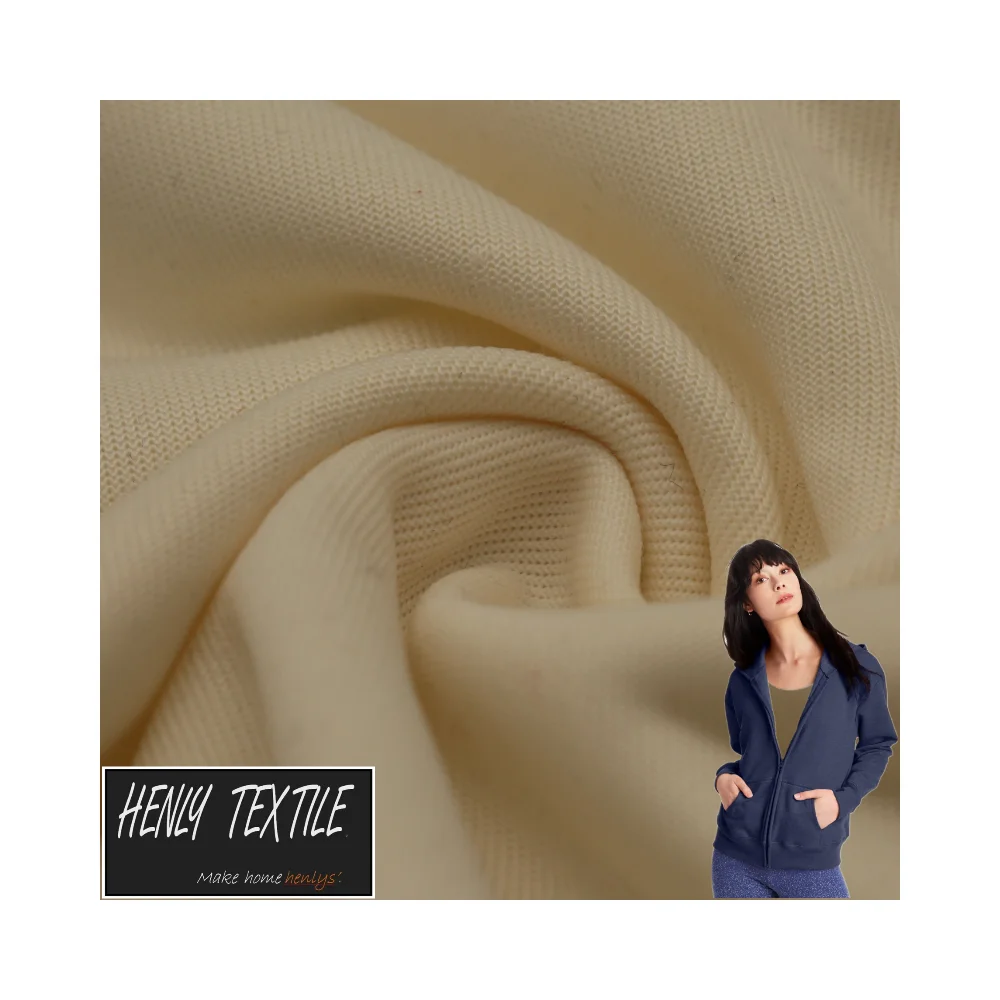 HT220610 100%POLYESTER 200GSM KNITTED FLEECE FABRIC FOR CASUAL CLOTHING