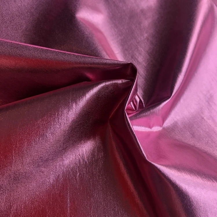 Aluminum foil printed fabric cotton jacket down jacket casual wear bronzing cloth glitter fabric shinny coated fabric